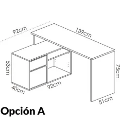 Escritorio Rox 2 opciones de montaje