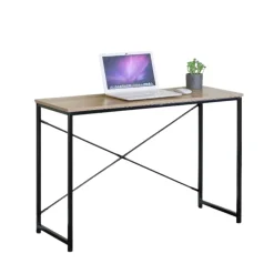 Escritorio Siena estructura metálica negro/natural 70x100x40 cm
