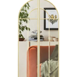 Espejo Círculo Homcom diseño arco dorado 120x30x3 cm