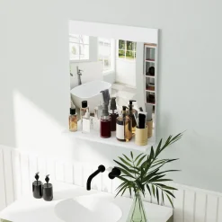 Espejo de baño Altivia Homcom con estante 60x50x12 cm