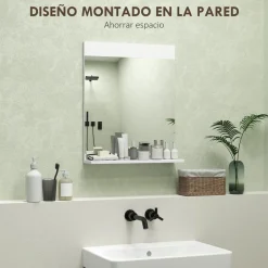 Espejo de baño Altivia Homcom con estante 60x50x12 cm
