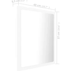 Espejo de baño con luces LED blanco 37x40x8,5 cm