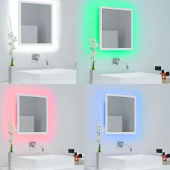 Espejo de baño con luces LED blanco 37x40x8,5 cm