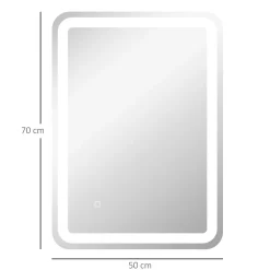 Espejo de baño Eger Homcom luz LED 70x50 cm