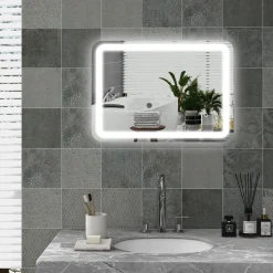 Espejo de baño Eger Homcom luz LED 70x50 cm