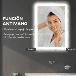 Espejo de baño Eger Homcom luz LED 70x50 cm