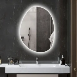 Espejo de baño Fyx Homcom con luz LED antivaho brillo regulable