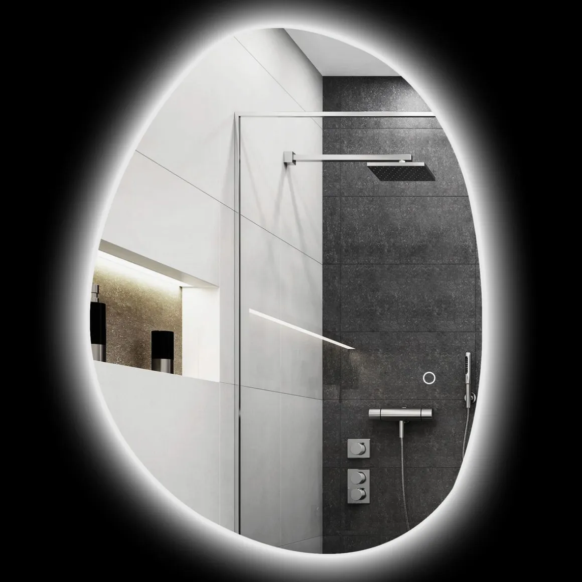 Espejo de baño Fyx Homcom con luz LED antivaho brillo regulable