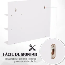 Espejo de Baño Kleankin con 3 estantes blanco 60x10x4 cm