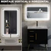Espejo de baño Lui Homcom luz LED 3 temperaturas vidrio 60x100x3 cm