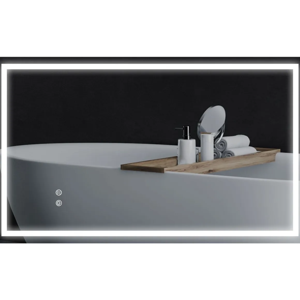 Espejo de baño Lui Homcom luz LED 3 temperaturas vidrio 60x100x3 cm