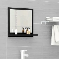 Espejo de baño madera con repisa 37x40x10,5 cm