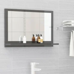 Espejo de baño madera con repisa 37x60x10,5 cm