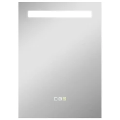 Espejo de baño Veldra Homcom 3 colores táctil plata 70x50 cm