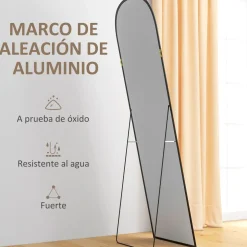 Espejo de cuerpo entero Arcon Homcom ondulado negro 170x50x1,5 cm
