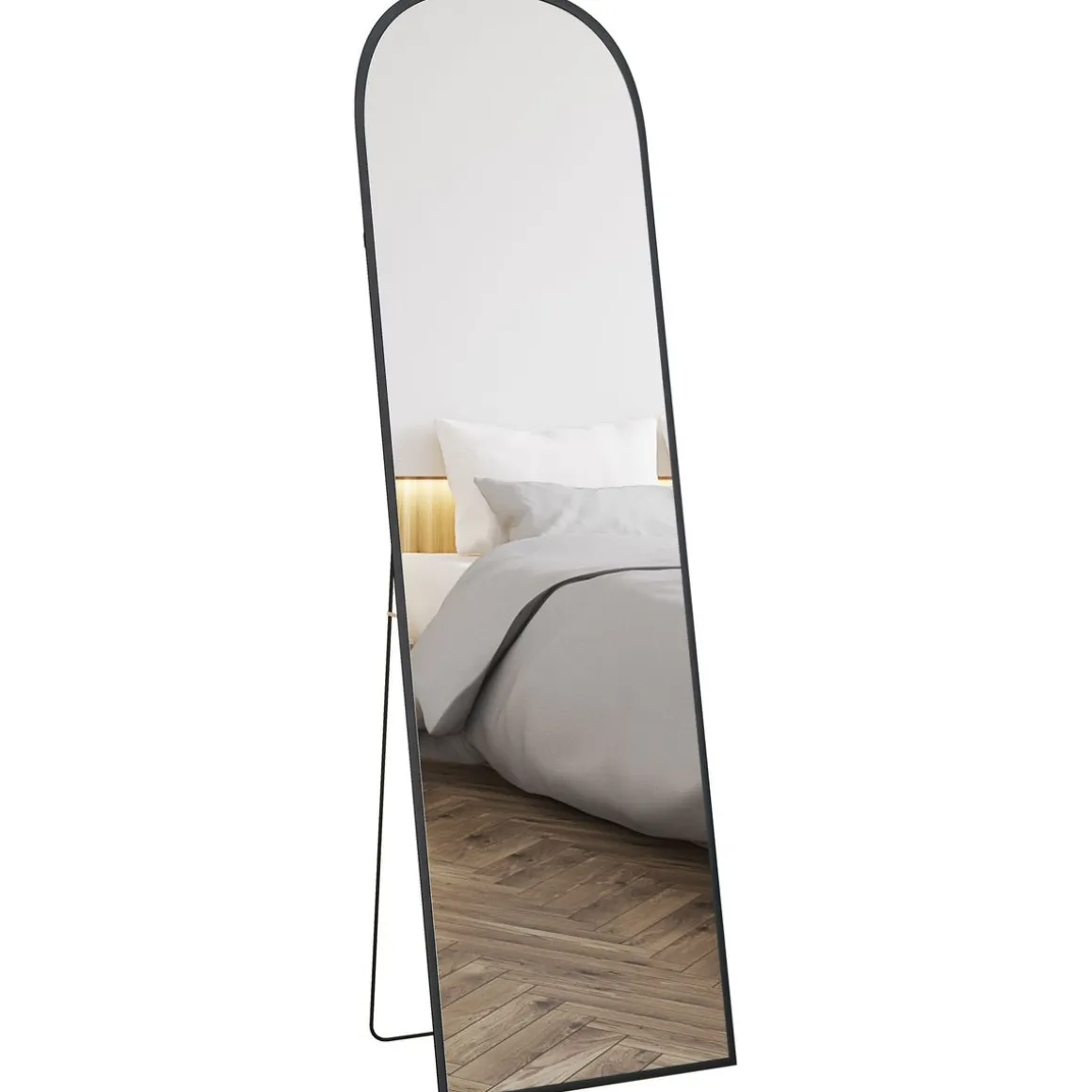 Espejo de cuerpo entero Arcon Homcom ondulado negro 170x50x1,5 cm