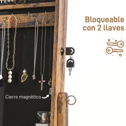 Espejo de cuerpo entero Miralya Homcom instalación convertible marrón 151,5x46x36,5 cm