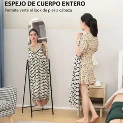 Espejo de cuerpo entero Raíz Homcom sin marco negro 160x40 cm