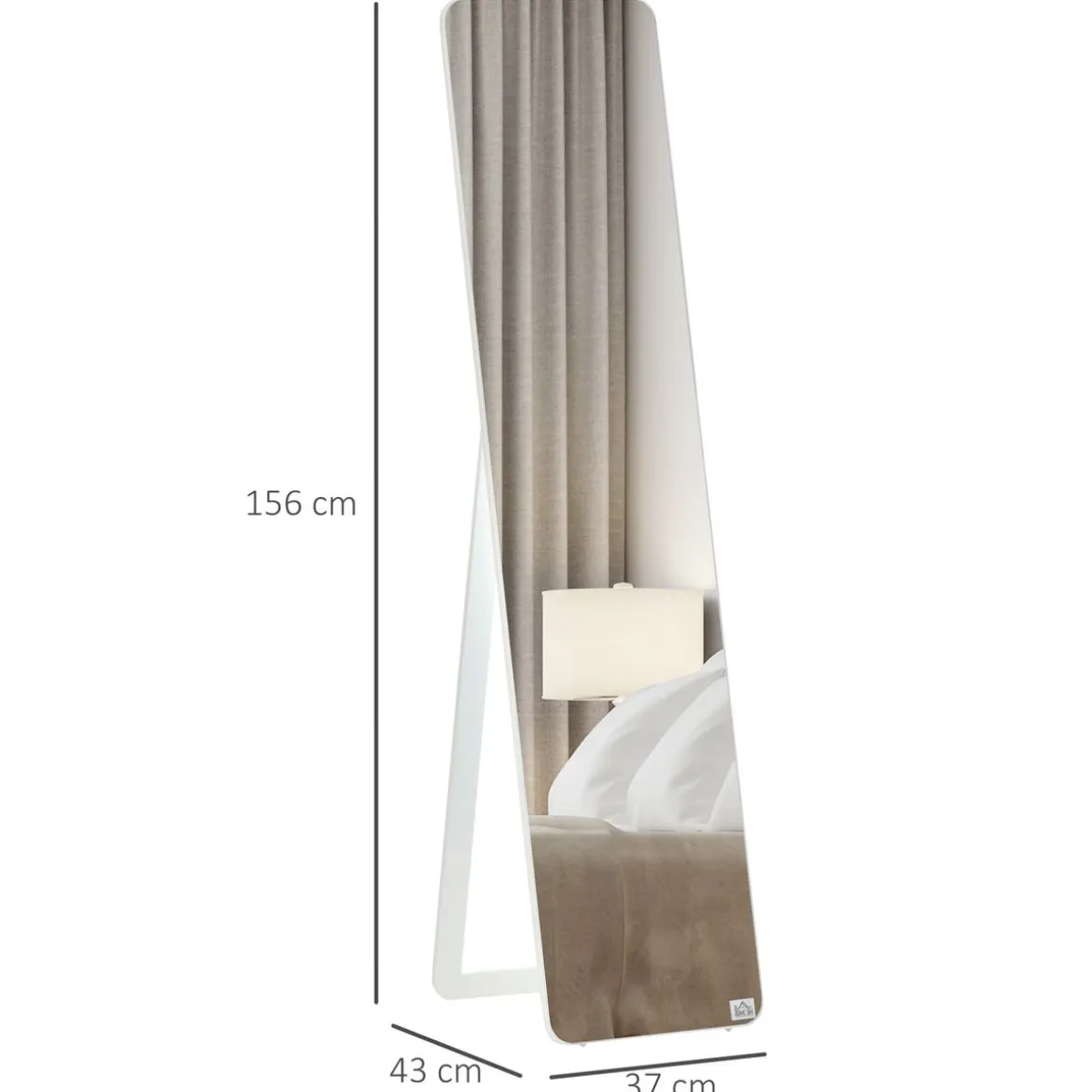 Espejo de cuerpo Timex Homcom con marco de madera blanco 156x37x43 cm