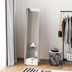 Espejo de cuerpo Timex Homcom con marco de madera blanco 156x37x43 cm