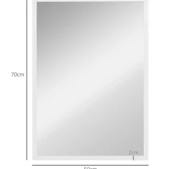 Espejo de pared Selva Homcom con marco Slim blanco 70x50 cm
