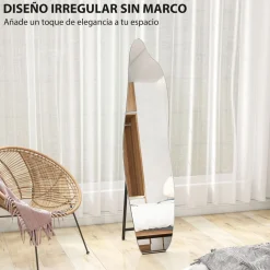 Espejo de pie Aria Homcom irregular negro 160x40 cm