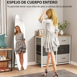 Espejo de pie Aria Homcom irregular negro 160x40 cm