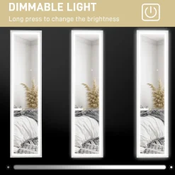 Espejo de pie Nerpio Homcom luz LED ajustable blanco 160x40 cm