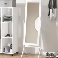 Espejo de pie reclinable Homcom blanco 148x47x46 cm