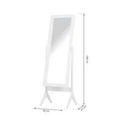 Espejo de pie reclinable Homcom blanco 148x47x46 cm