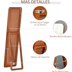 Espejo de pie Rio Homcom nogal 156x37x43 cm
