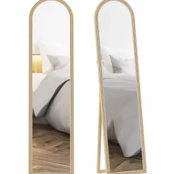 Espejo de pie Viena Homcom 2 formas de uso beige 160x40 cm