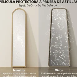 Espejo de pie Viena Homcom 2 formas de uso beige 160x40 cm