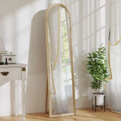 Espejo de pie Viena Homcom 2 formas de uso beige 160x40 cm