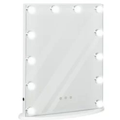 Espejo de tocador Homcom con 12 luces LED 51x41,5x13,5 cm