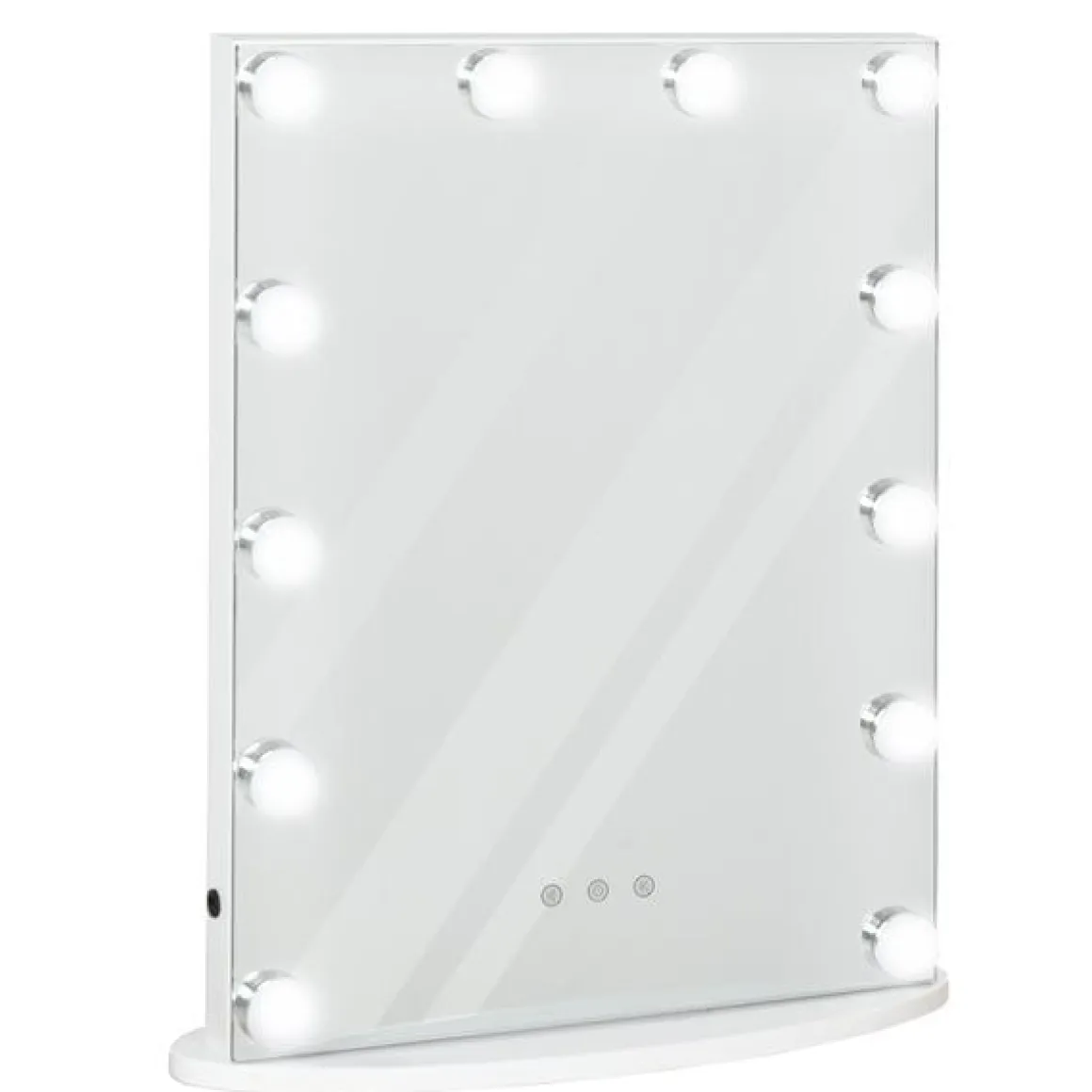 Espejo de tocador Homcom con 12 luces LED 51x41,5x13,5 cm