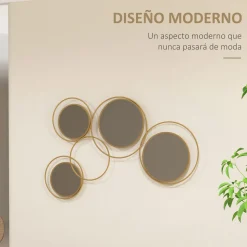 Espejo decorativo Dilux Homcom 4 espejos dorado 68x110x2 cm
