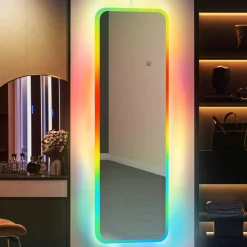 Espejo Defford Homcom luces LED 7 colores RGB 120x40 cm