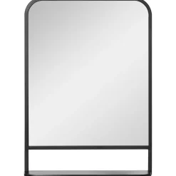 Espejo Dinamic Homcom con estante negro 70x50x10,2 cm