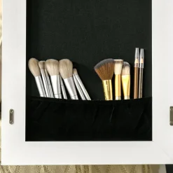 Espejo joyero Glam Homcom ángulo ajustable blanco/negro 157x47x36 cm