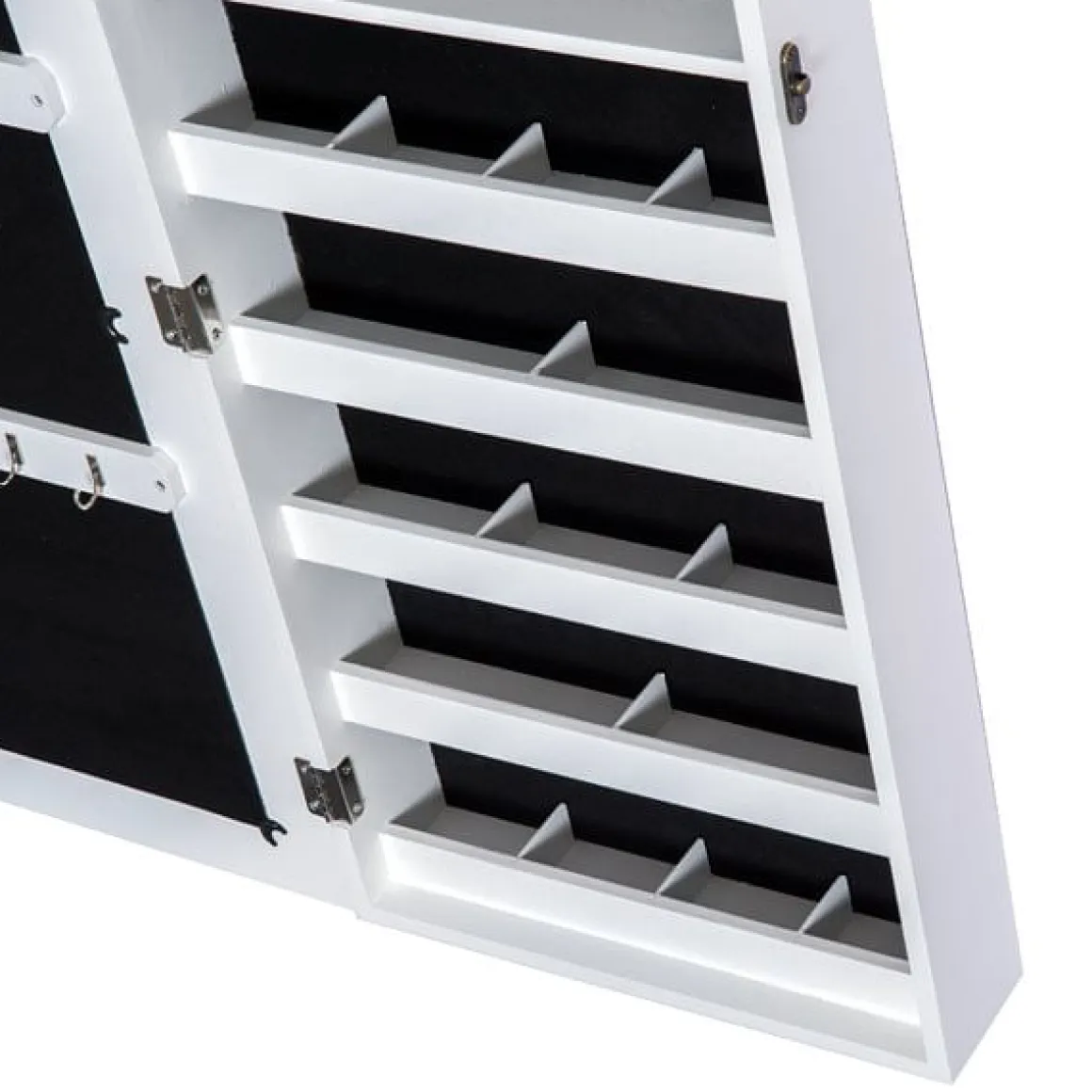 Espejo joyero Homcom blanco 112x37x9,5 cm