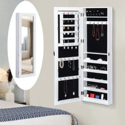 Espejo joyero Homcom blanco 112x37x9,5 cm