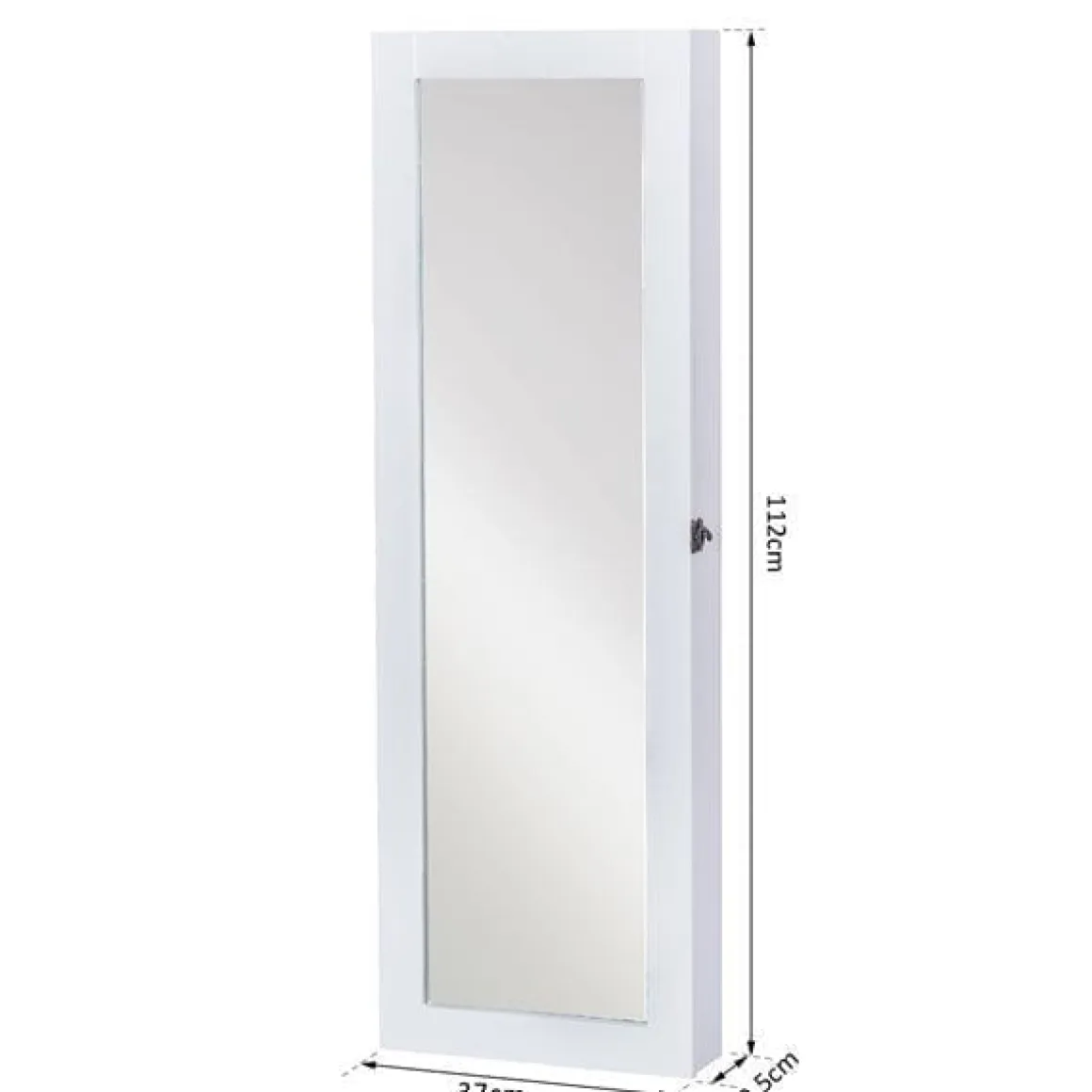 Espejo joyero Homcom blanco 112x37x9,5 cm