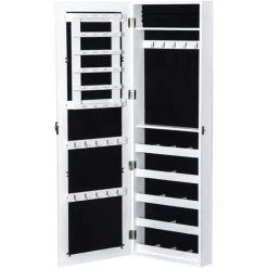 Espejo joyero Homcom blanco 112x37x9,5 cm