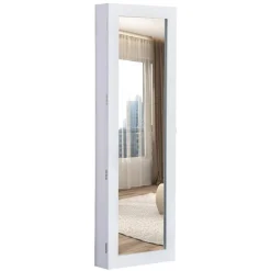 Espejo joyero Homcom blanco 112x37x9,5 cm