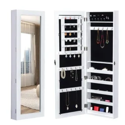 Espejo joyero Homcom blanco 112x37x9,5 cm