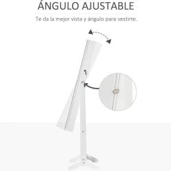 Espejo joyero Trenddi Homcom con luces LED blanco 151,5x46x36,5 cm