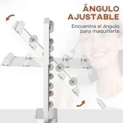 Espejo Lokin Homcom 3 modos 12 LEDs blanco 47,4x32,8x11 cm