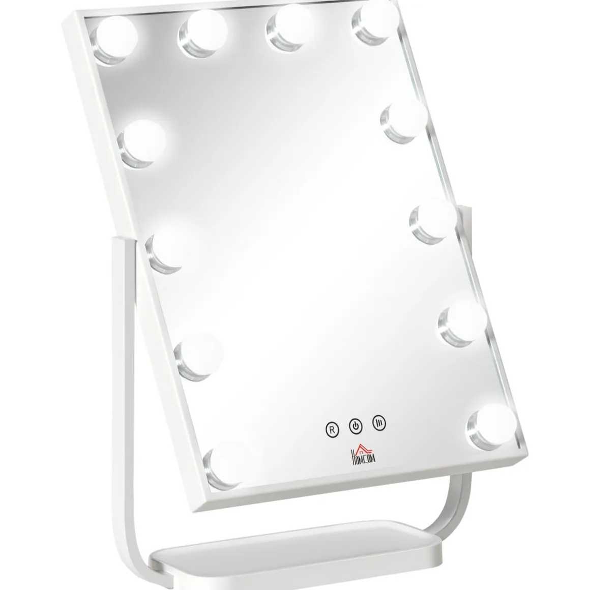 Espejo Lokin Homcom 3 modos 12 LEDs blanco 47,4x32,8x11 cm