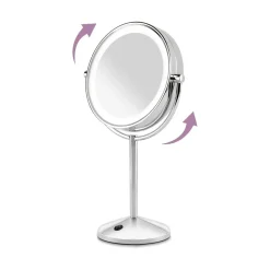 Espejo maquillaje BabyLiss 9436E con luz LED doble cara cromado